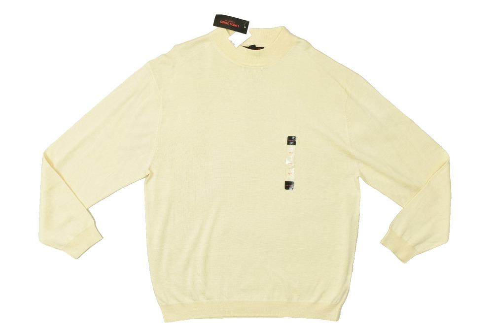 NEW NWT Linea Uomo Mock Neck Sweater Big & Tall Size 3XLT Off White Wool Blend